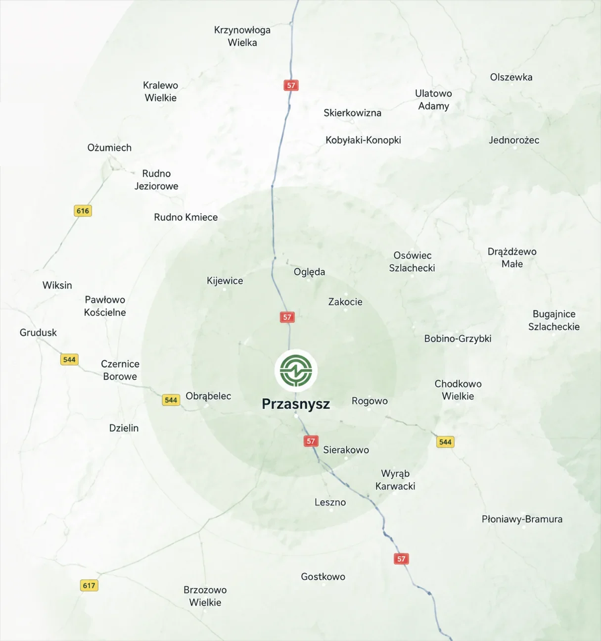 Mapa lokalizacji ENMOT w Przasnyszu